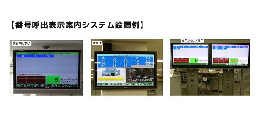 番号呼出表示システムの設置例